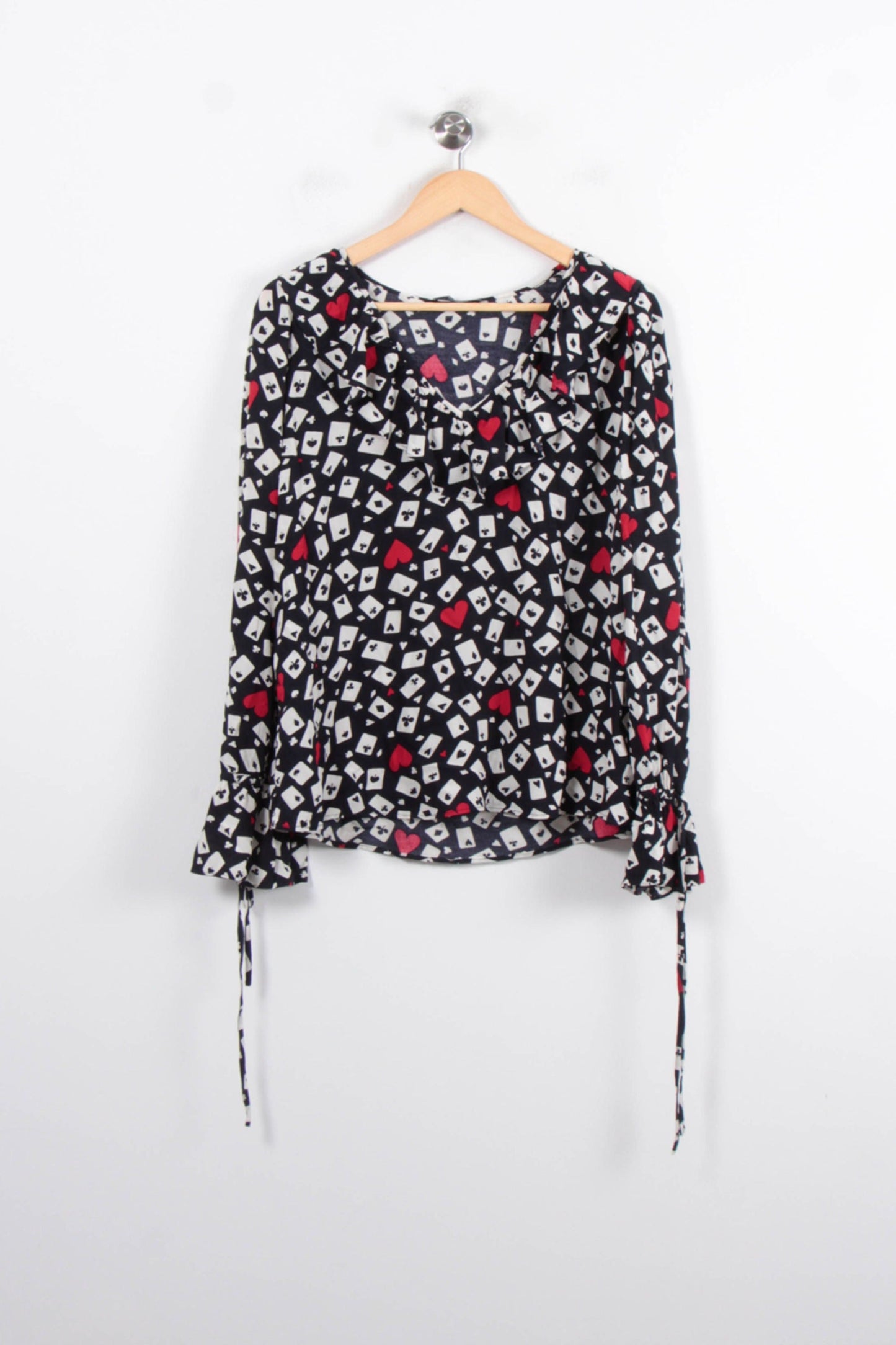 Blouse Noire et Blanche à motifs rouges - Taille XL/42