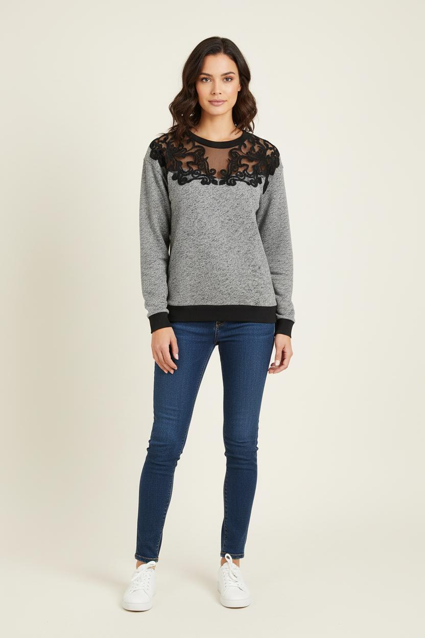 Sweat Gris et Noir - Taille M/38