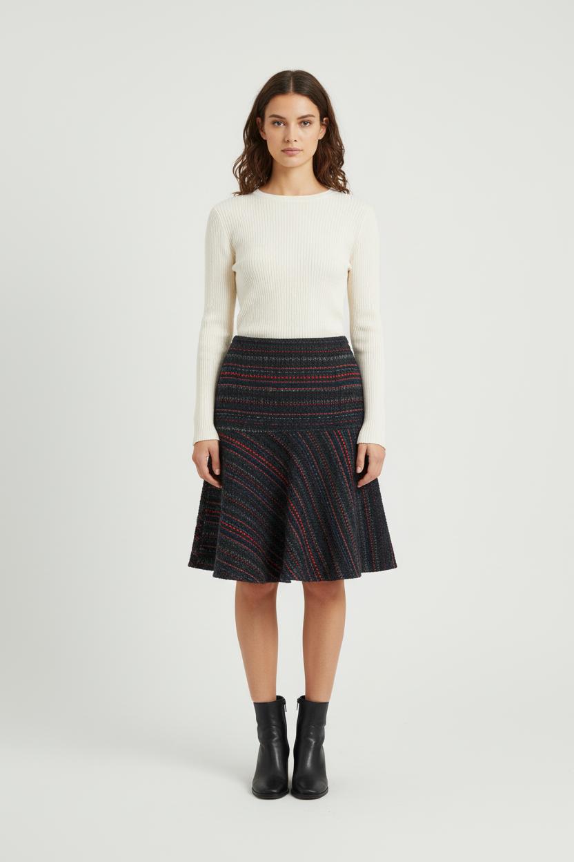 Jupe Évasée Bleu et Rouge - Taille M/38