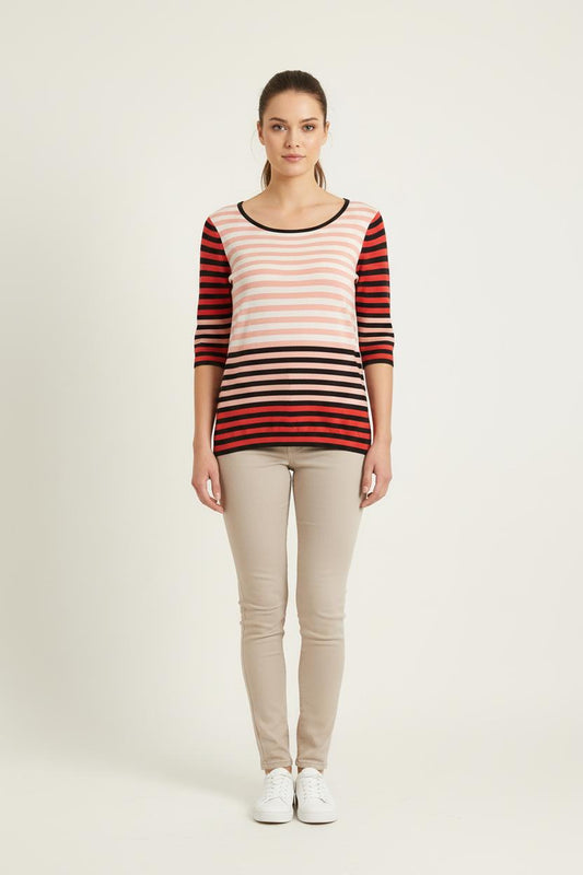 Pull Rayé Rose et Noir - Taille XL/42