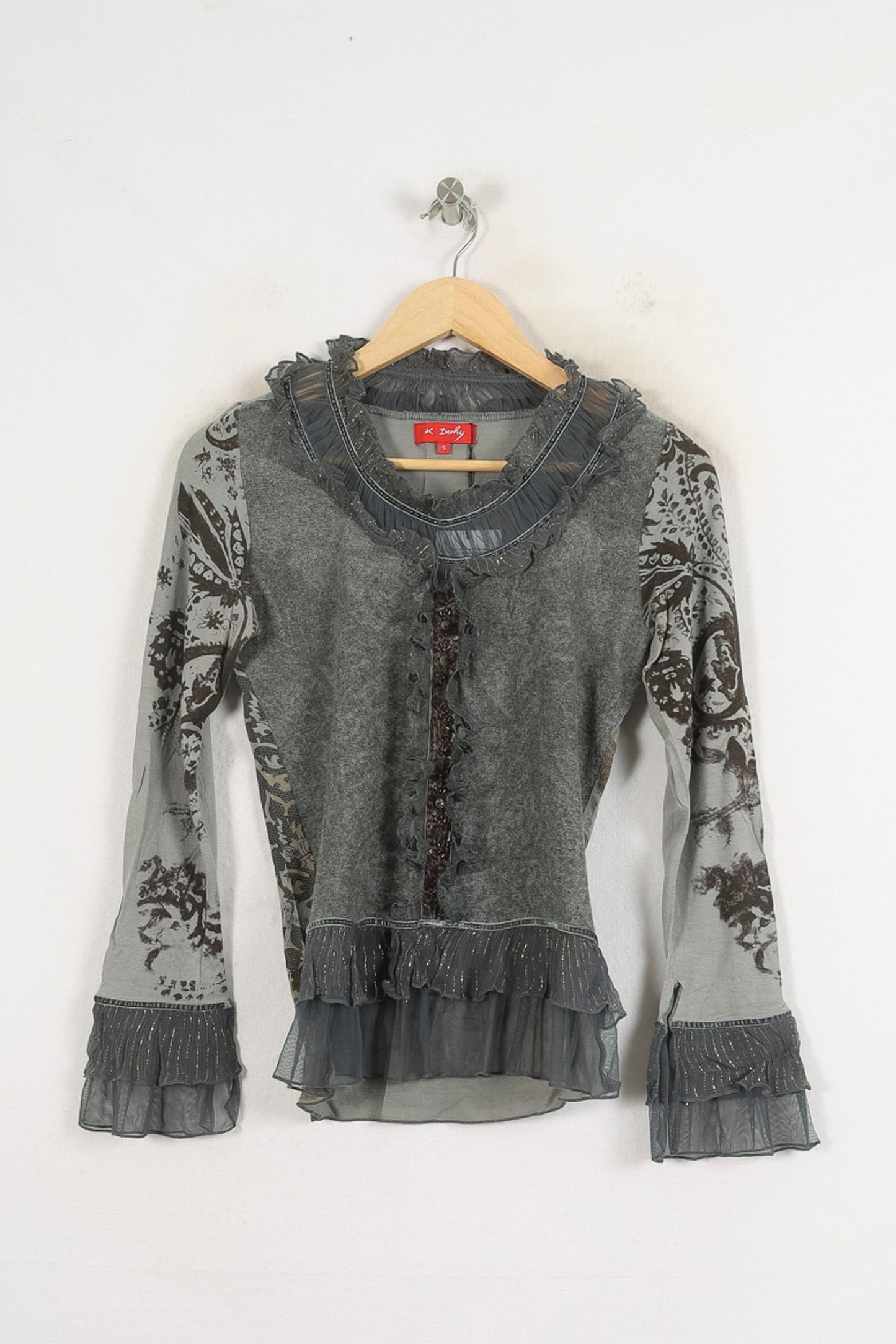 Blouse Grise et Noire - Taille S/36