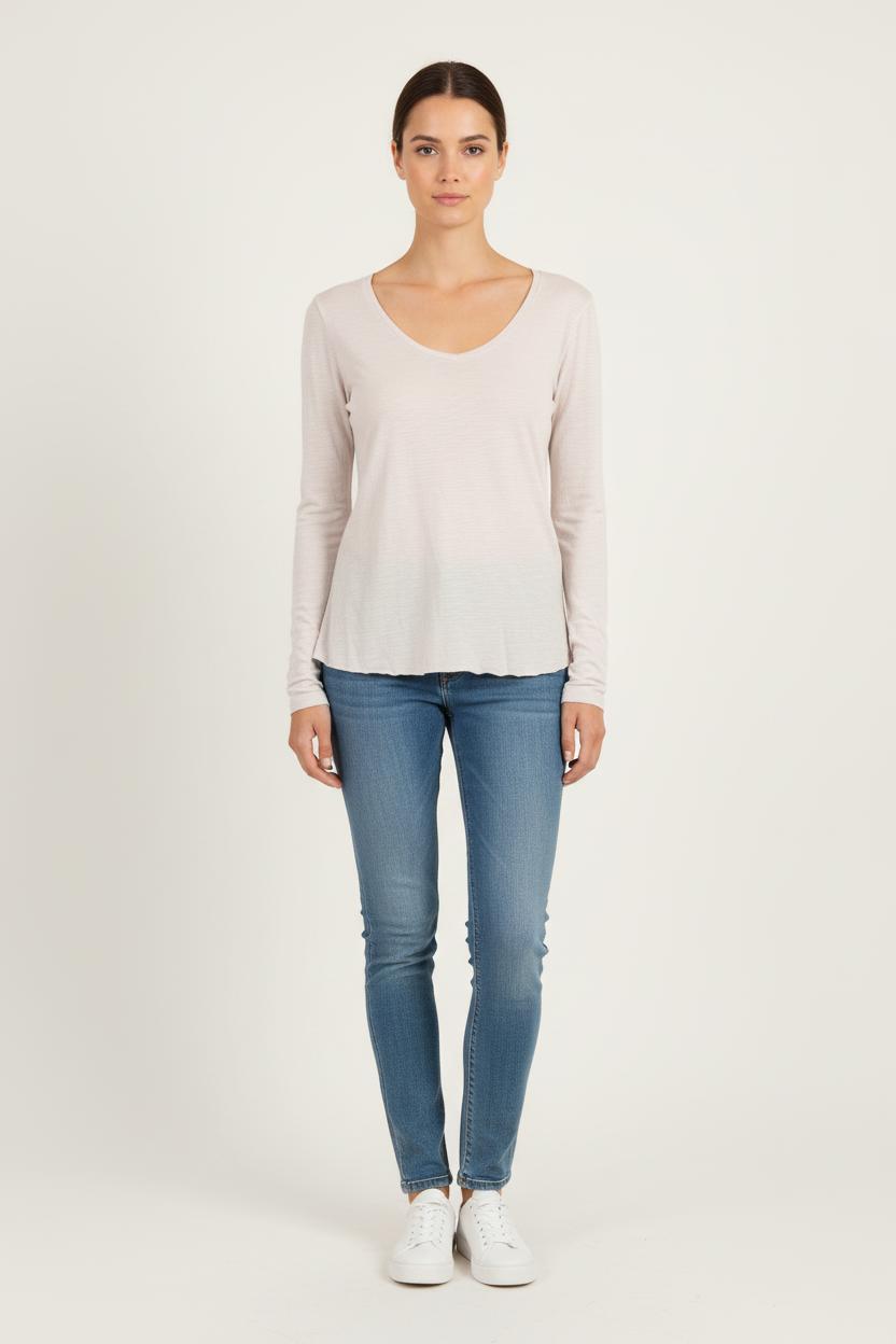 Tee-shirt Manches Longues Gris - Taille S/36