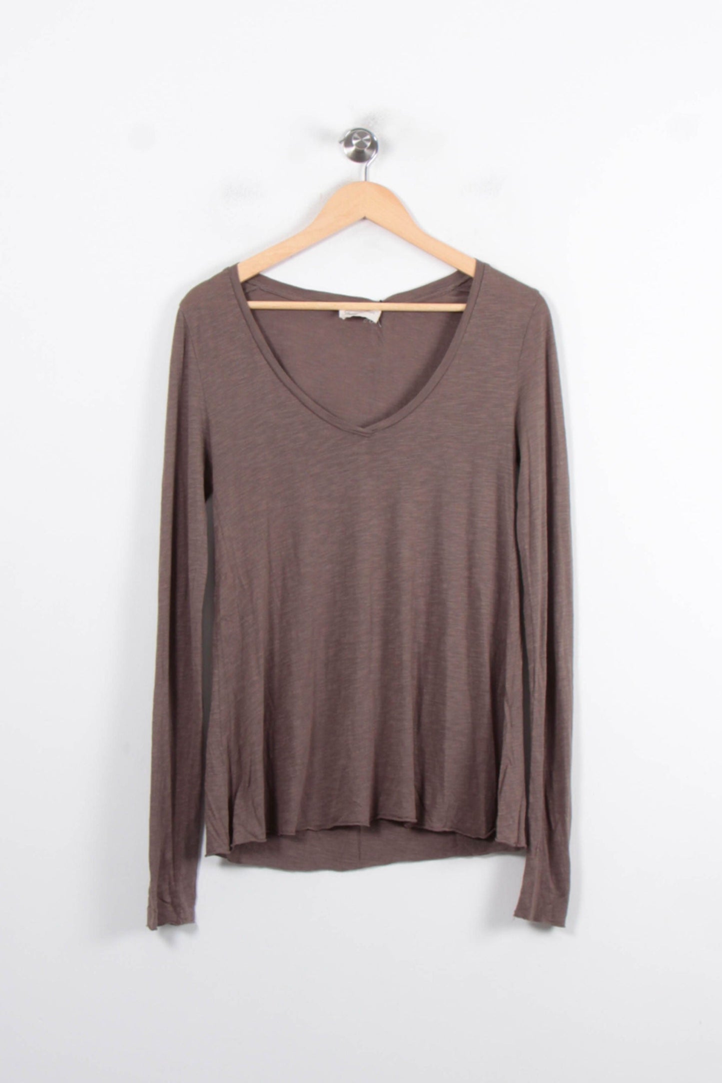 Tee-shirt Manches Longues Marron - Taille S/36