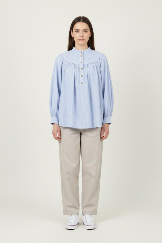Blouse Rayée Bleue et Blanche - Taille M/38