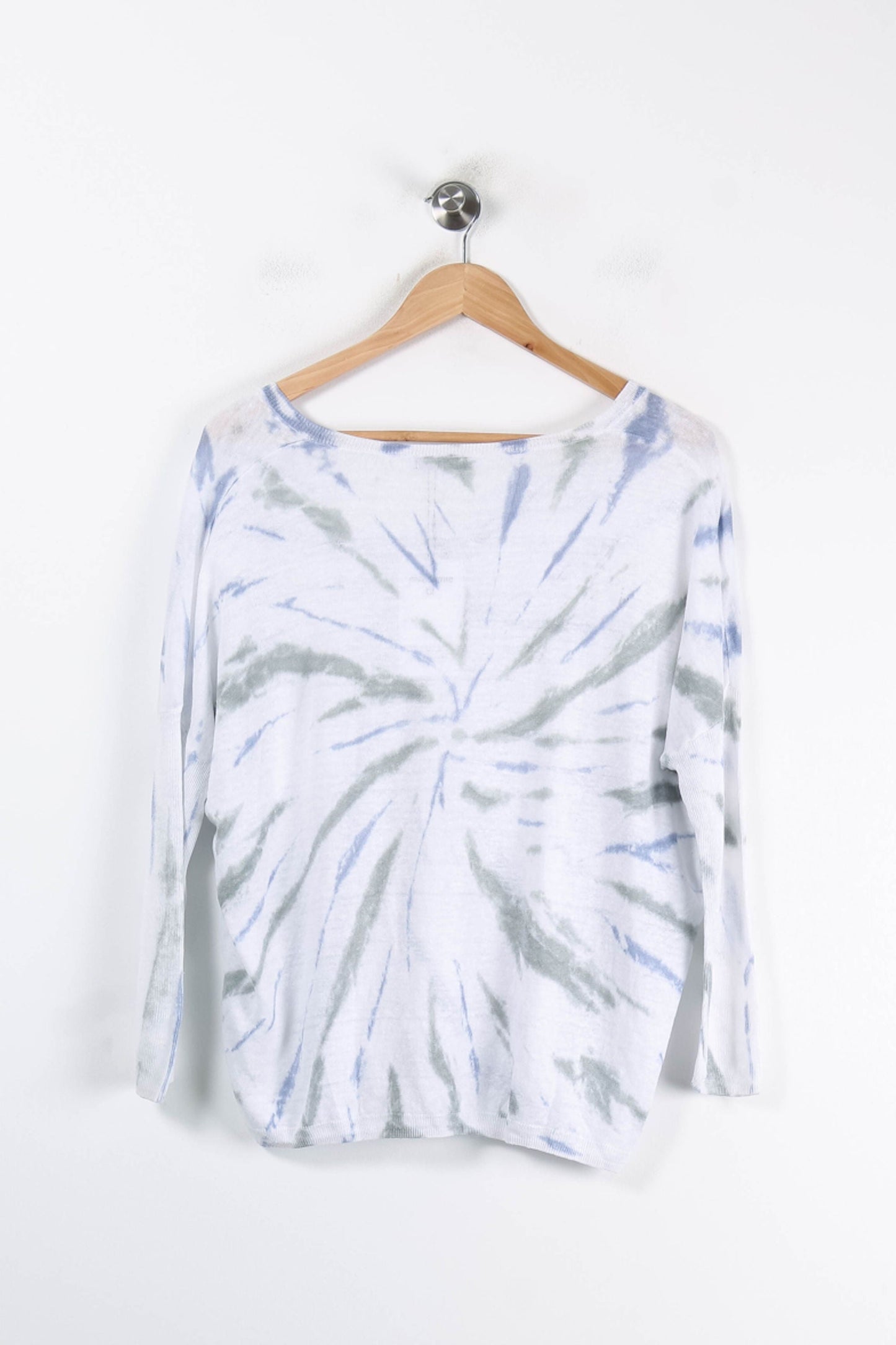 Sweat à Col V Blanc et Bleu - Taille S/36