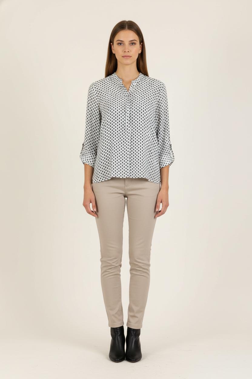 Blouse Blanche et Bleue - Taille XL/42