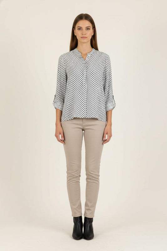 Blouse Blanche et Bleue - Taille XL/42