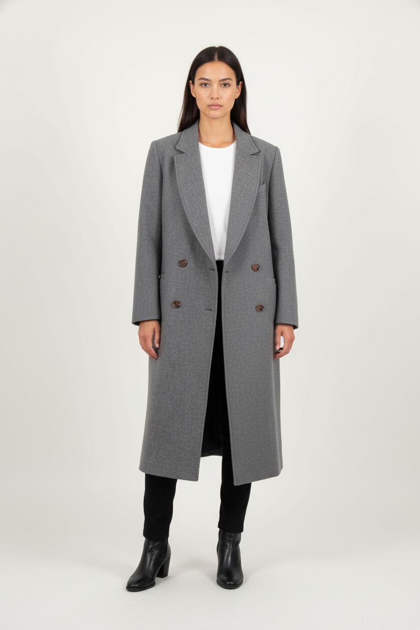 Manteau Long Gris - Taille XL/42