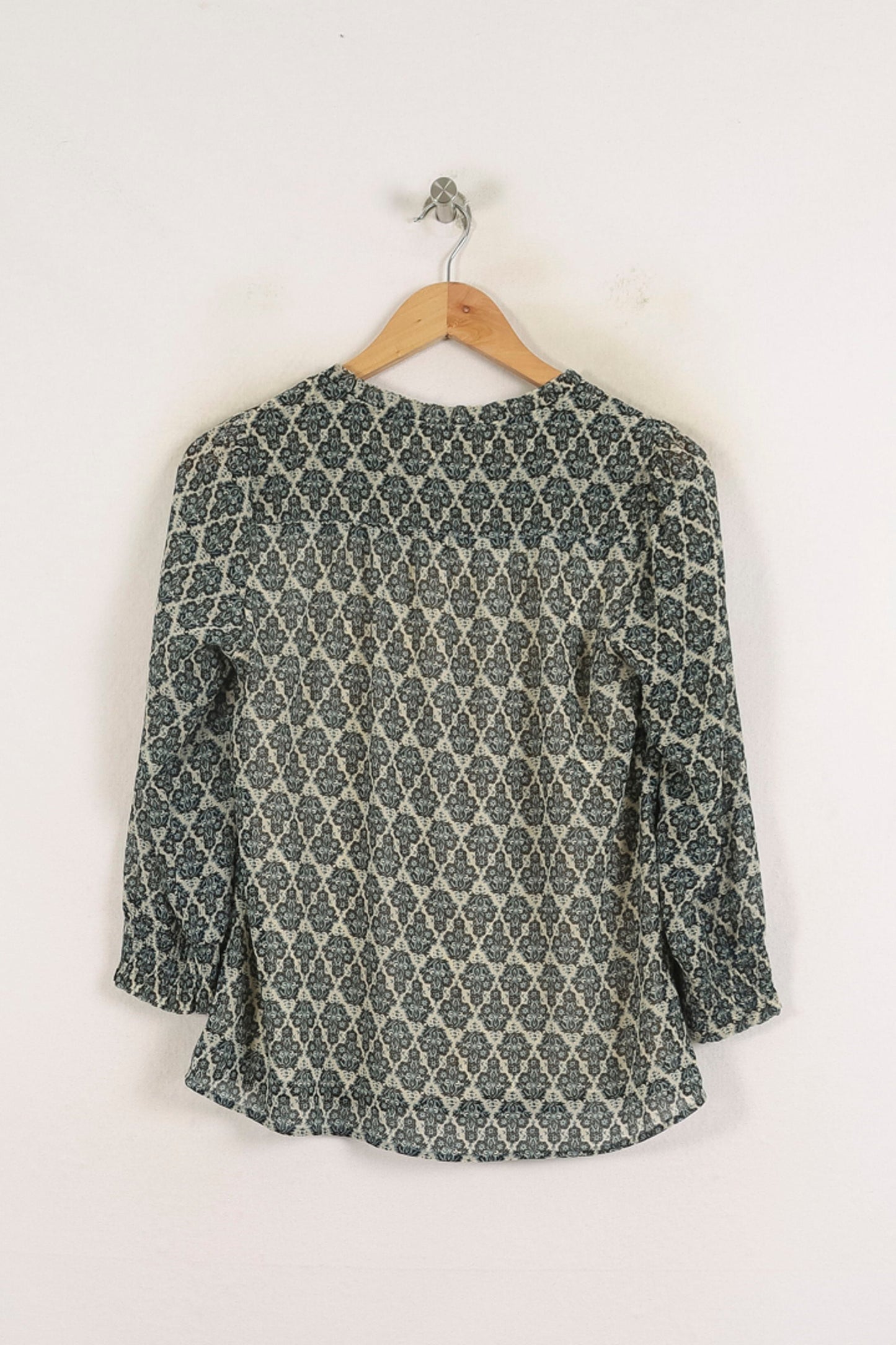 Blouse Vert et Beige - Taille XS/34