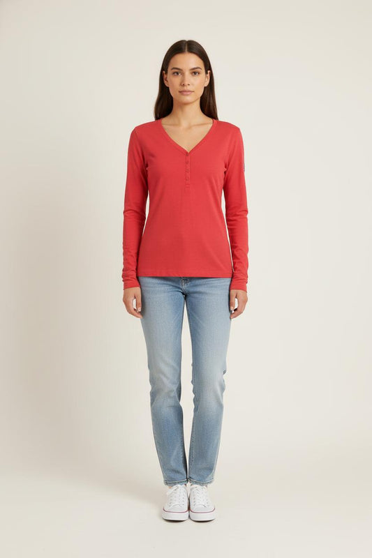 Tee-shirt Manches Longues Rouge - Taille XS/34