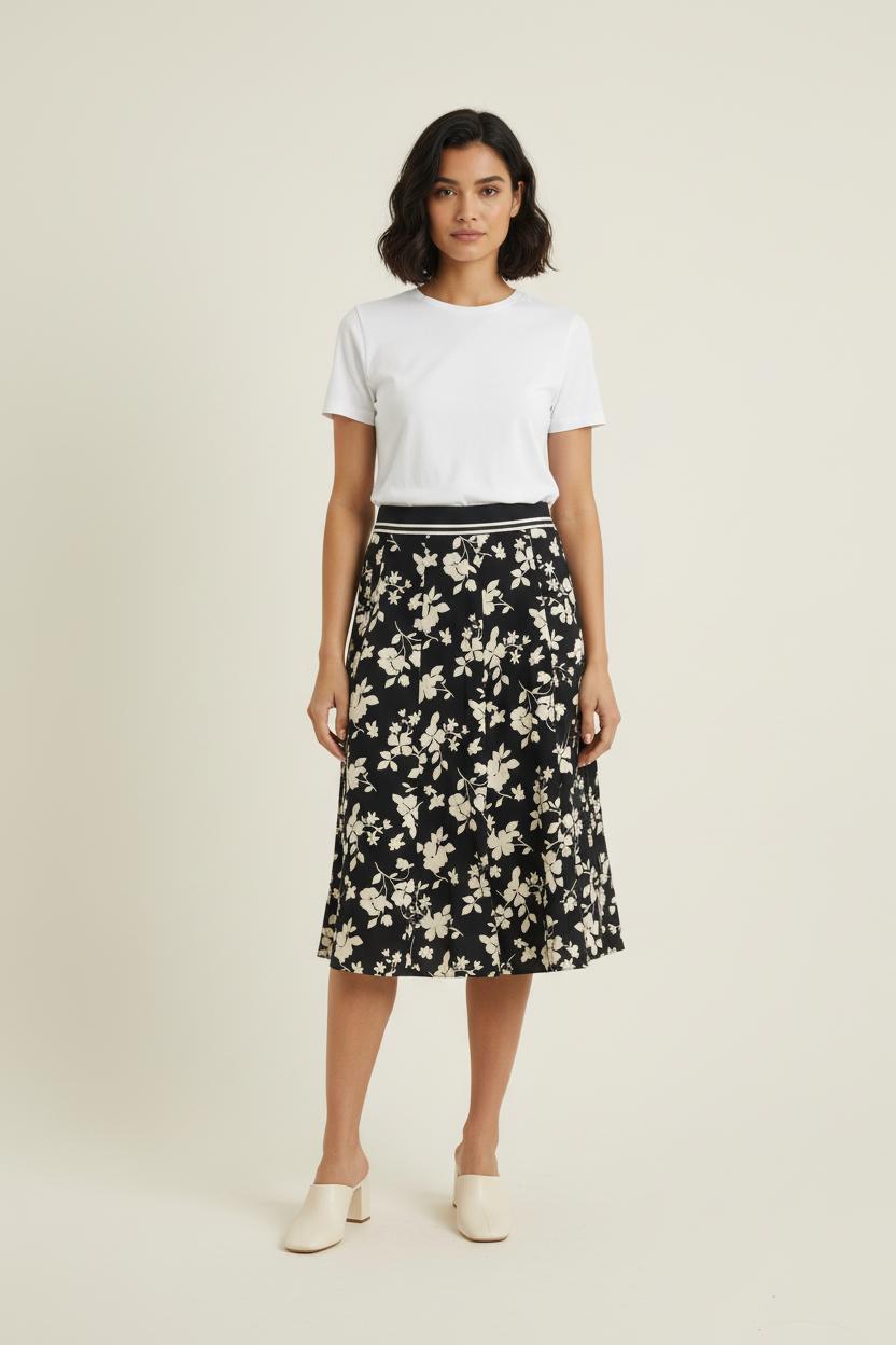 Jupe Évasée Noire et Blanche - Taille M/38