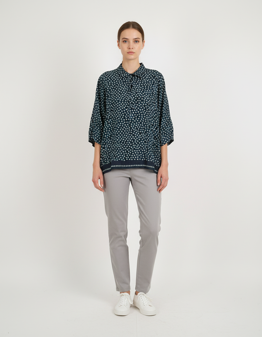 Blouse Noire et Blanche - Taille L/40