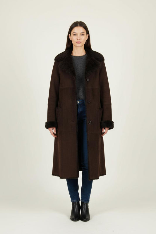 Manteau Long Marron - Taille XXL/44