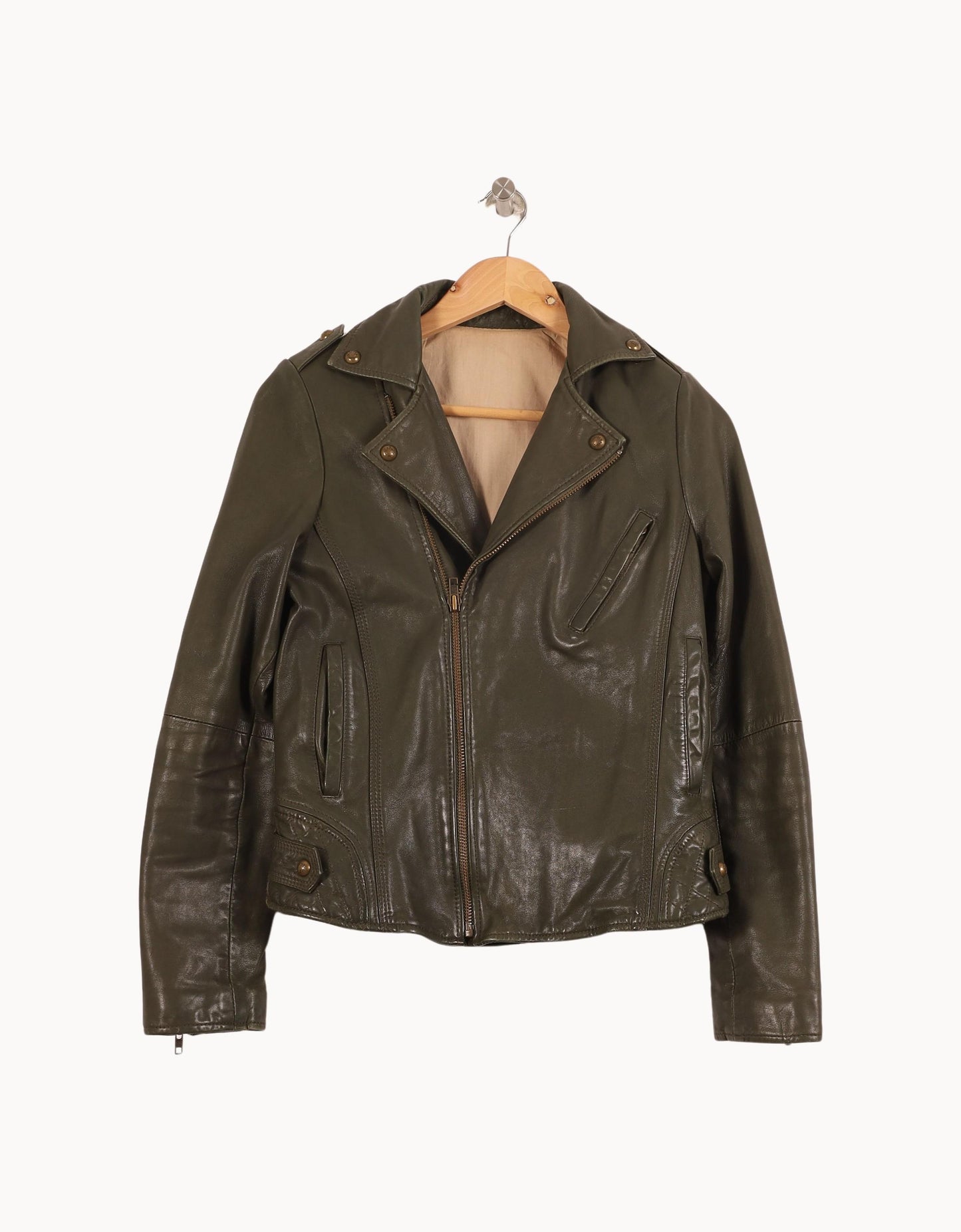 Veste Biker Verte - Taille S/36