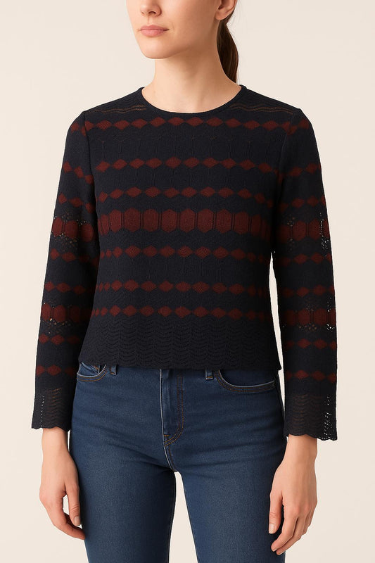 Blouse Bleu et Rouge - Taille S/36