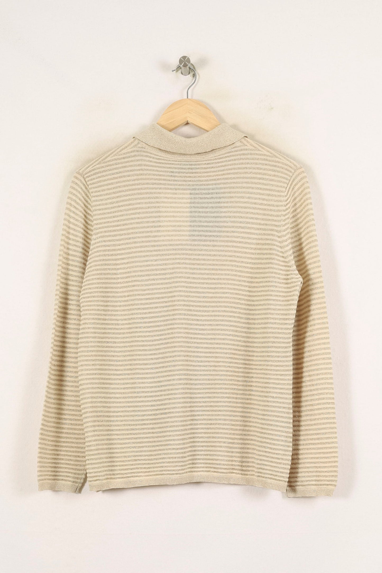 Polo à Rayures Beige - Taille M/38