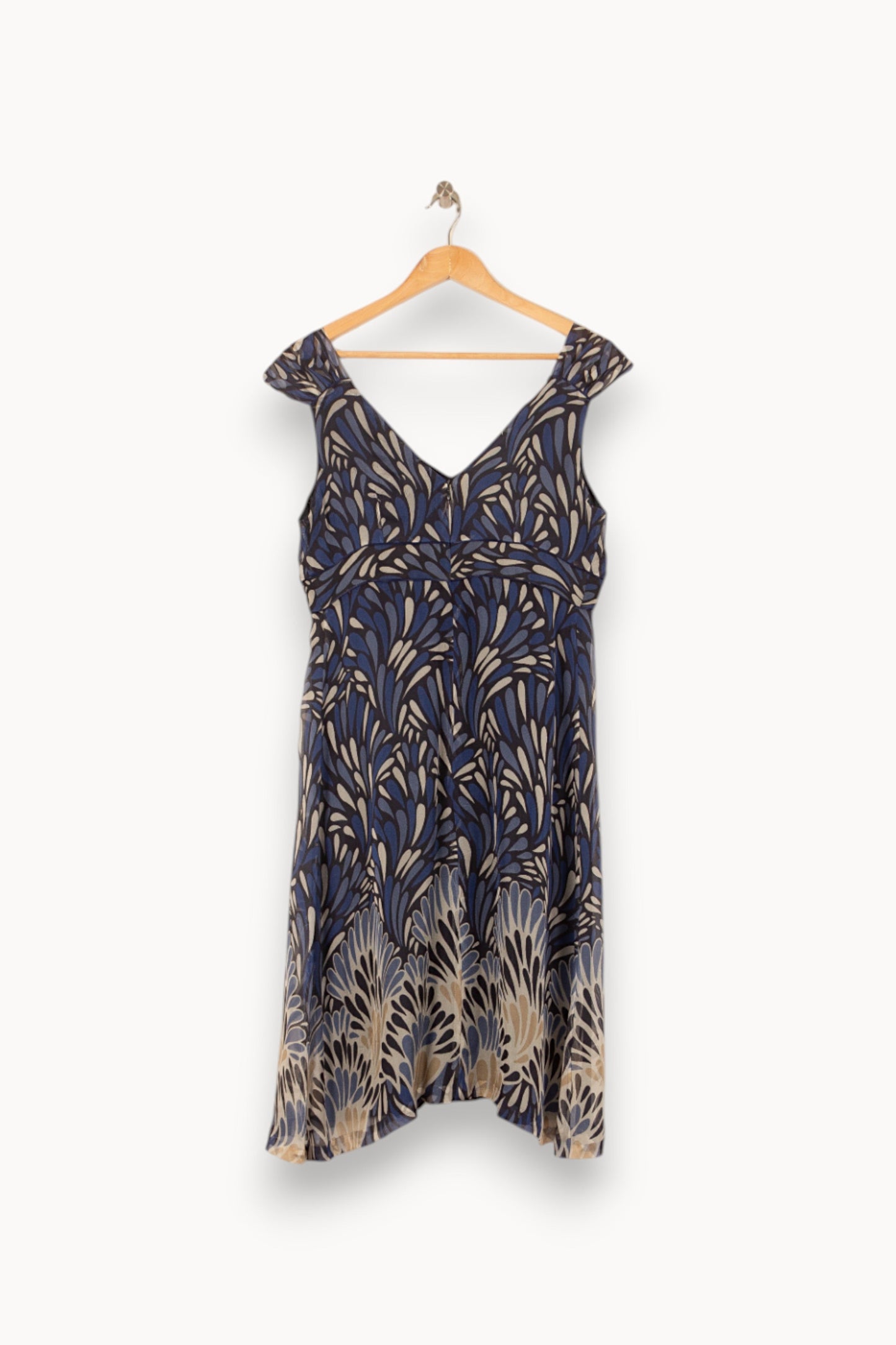 Robe Courte Bleue et Beige - Taille L/40