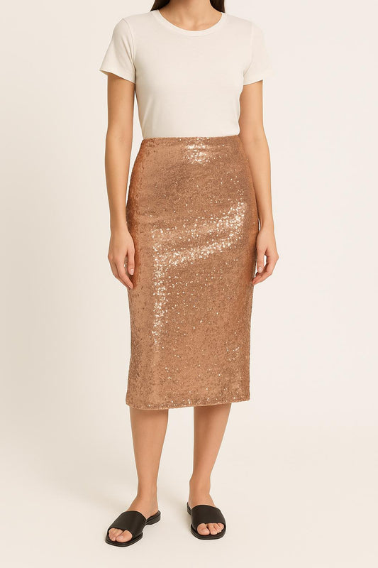 Jupe Sequin Or - Taille S/36