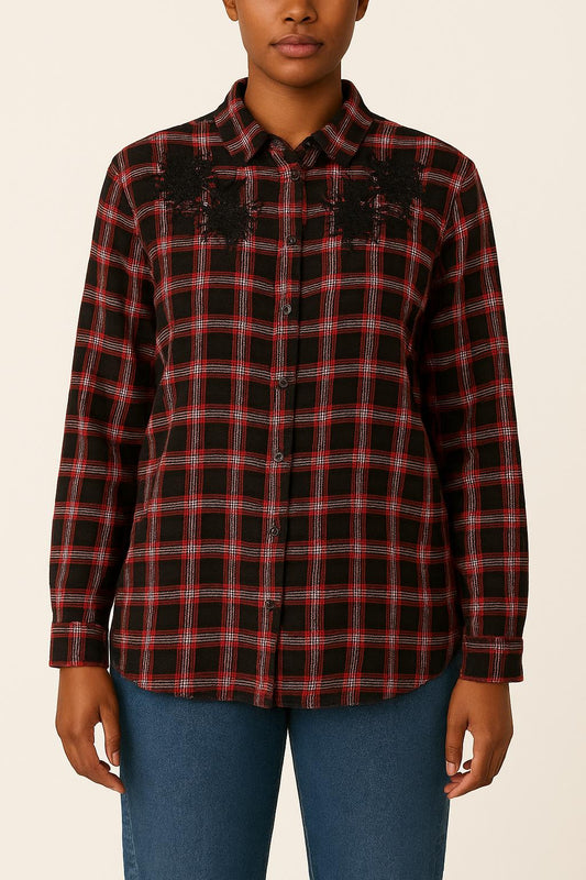 Chemise à Carreaux Rouge et Noir - Taille L/40