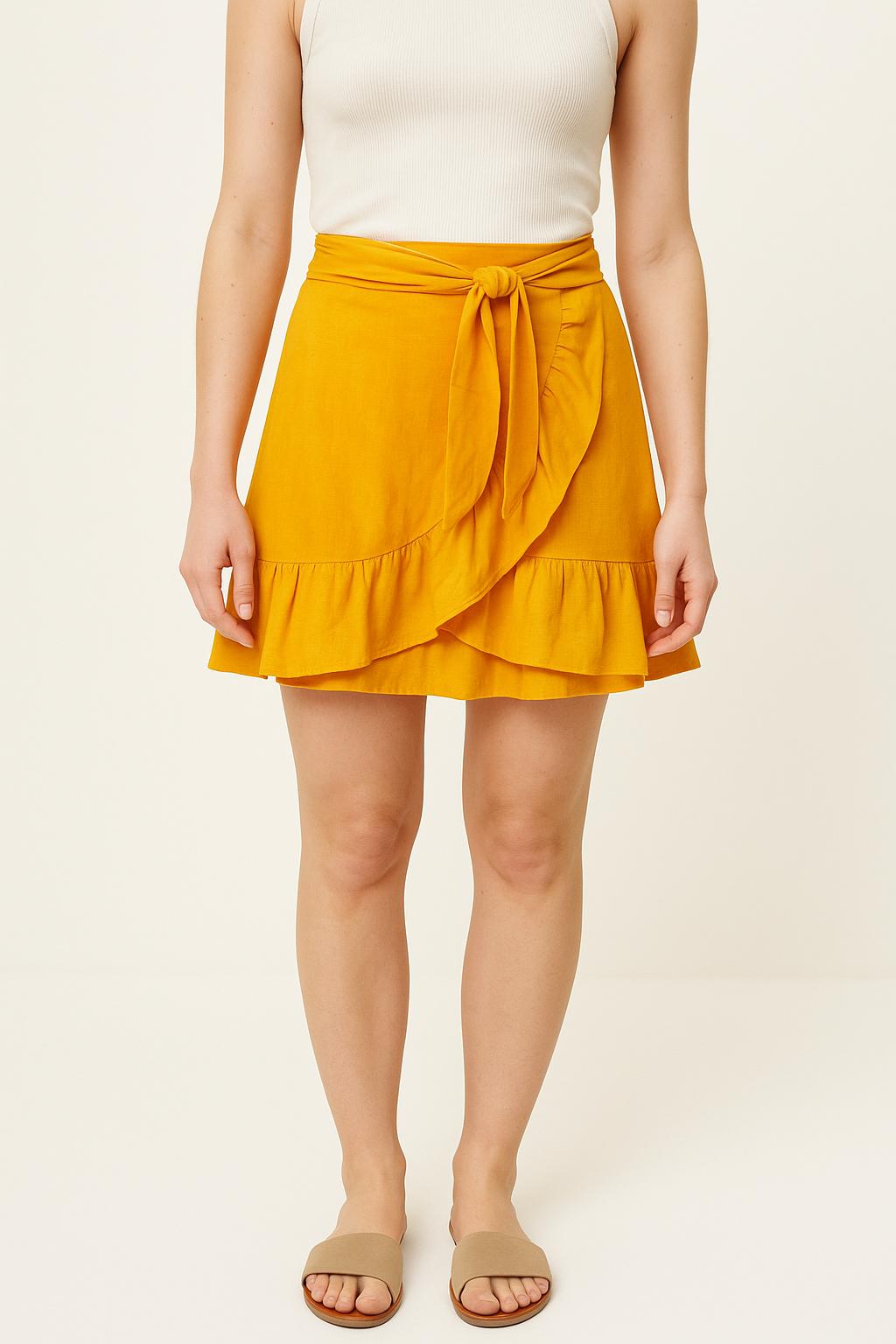 Jupe Volantée Jaune - Taille S/36