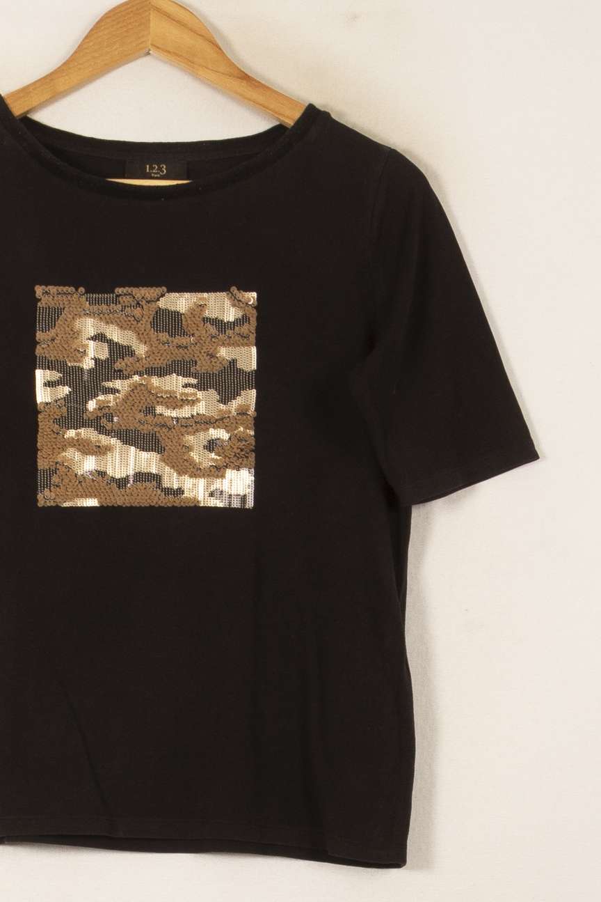 Tee-shirt Noir et Beige - Taille S/36