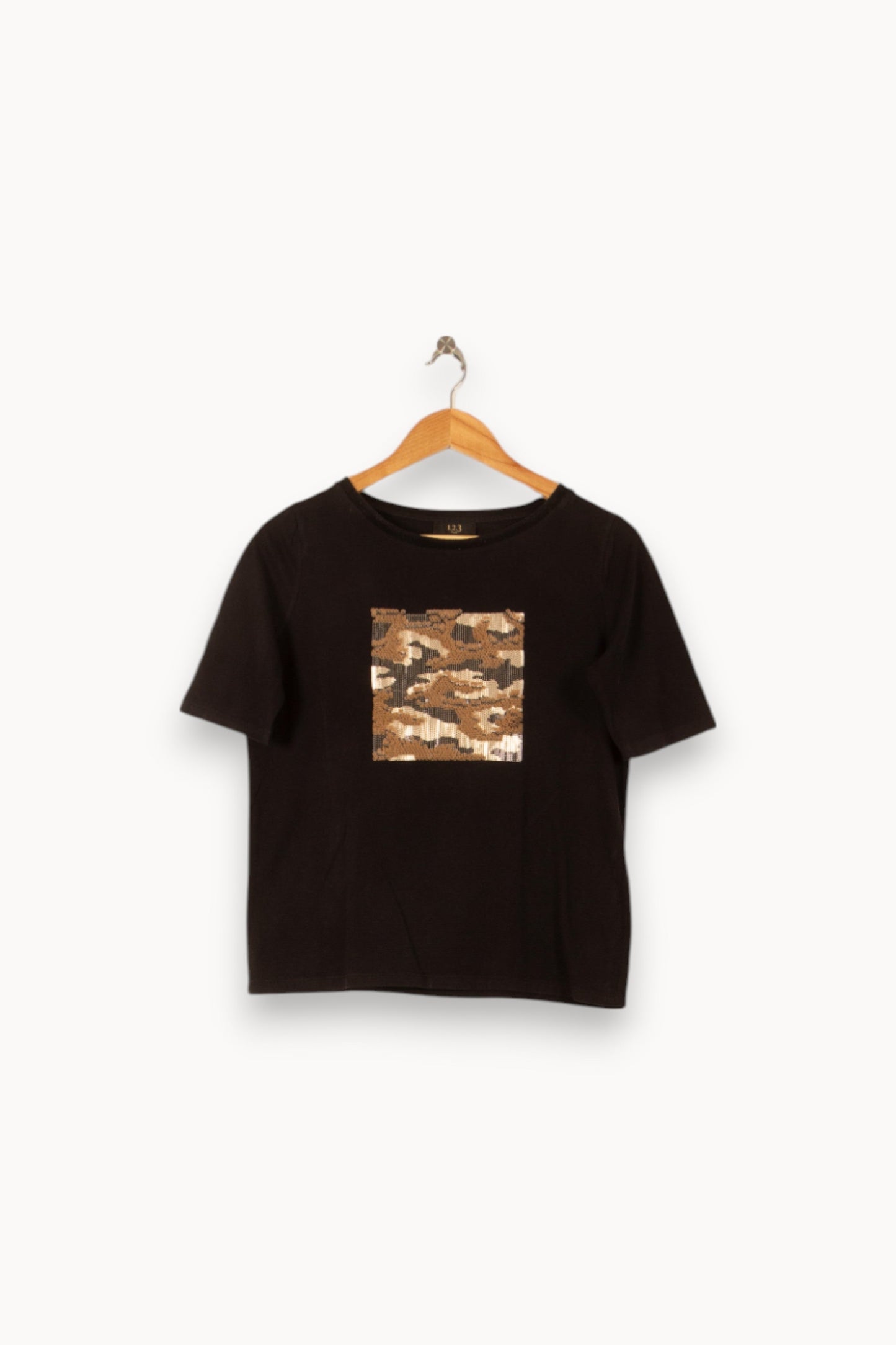 Tee-shirt Noir et Beige - Taille S/36