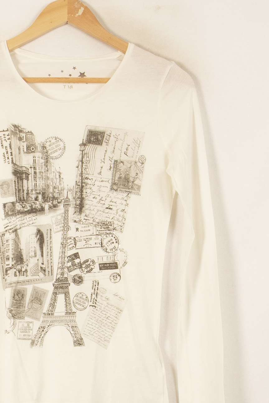 Tee-shirt manches longues blanc - Taille M/38