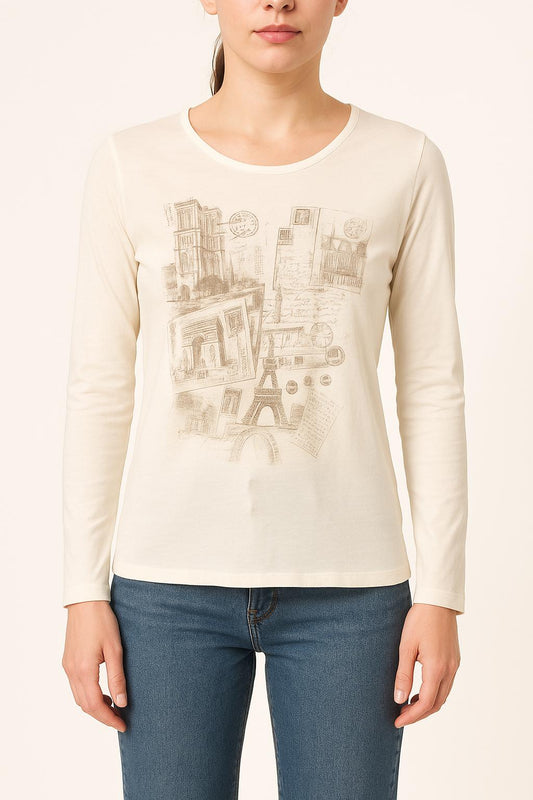 Tee-shirt manches longues blanc - Taille M/38