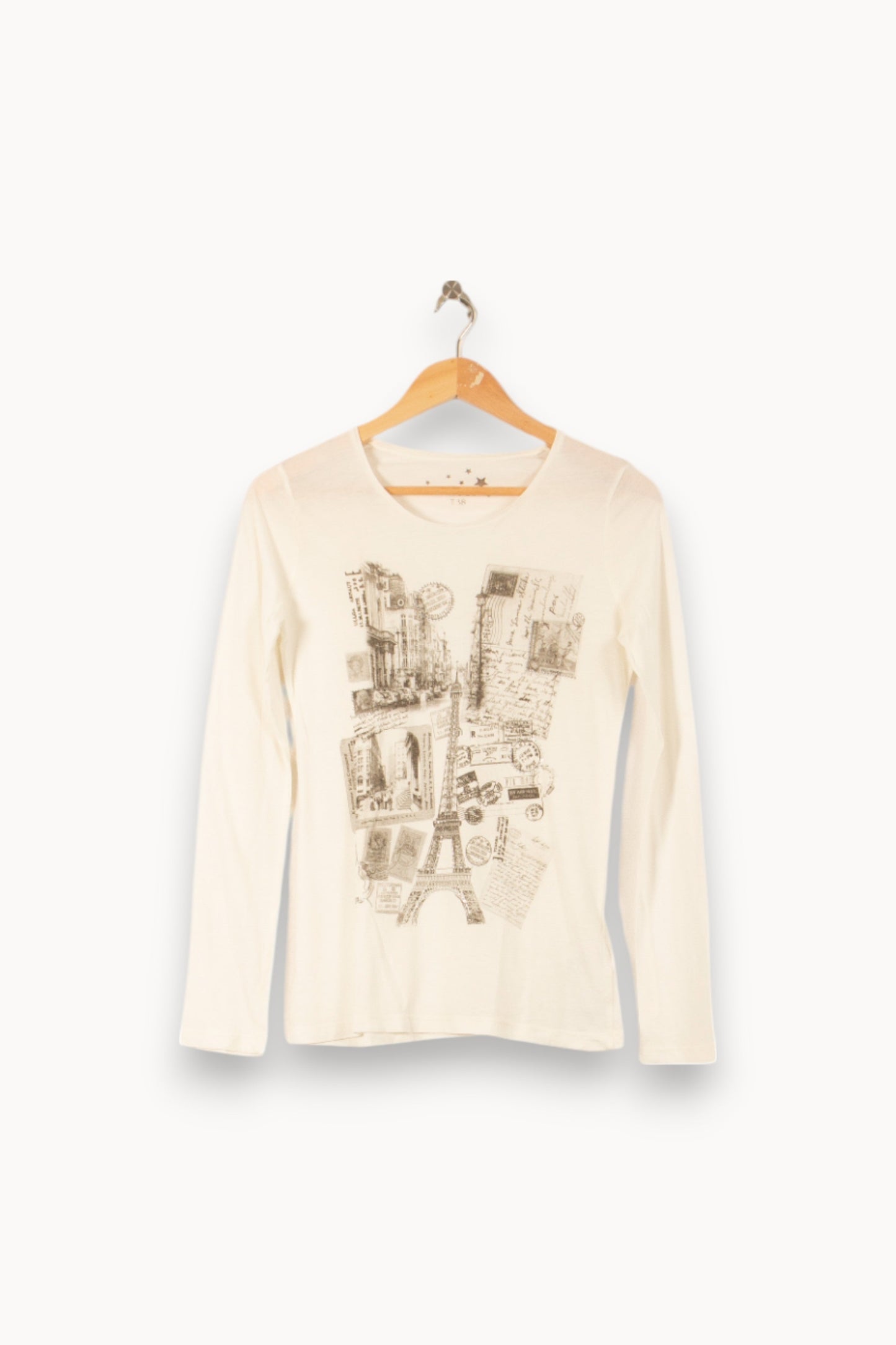 Tee-shirt manches longues blanc - Taille M/38