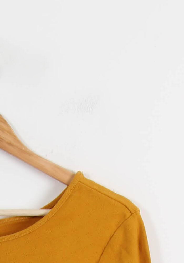 Tee-shirt Manches Longues Jaune - Taille XS/34