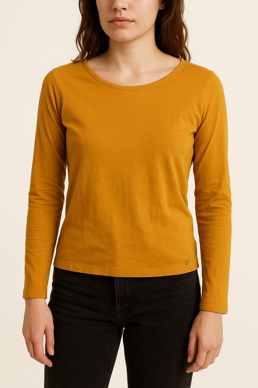 Tee-shirt Manches Longues Jaune - Taille XS/34