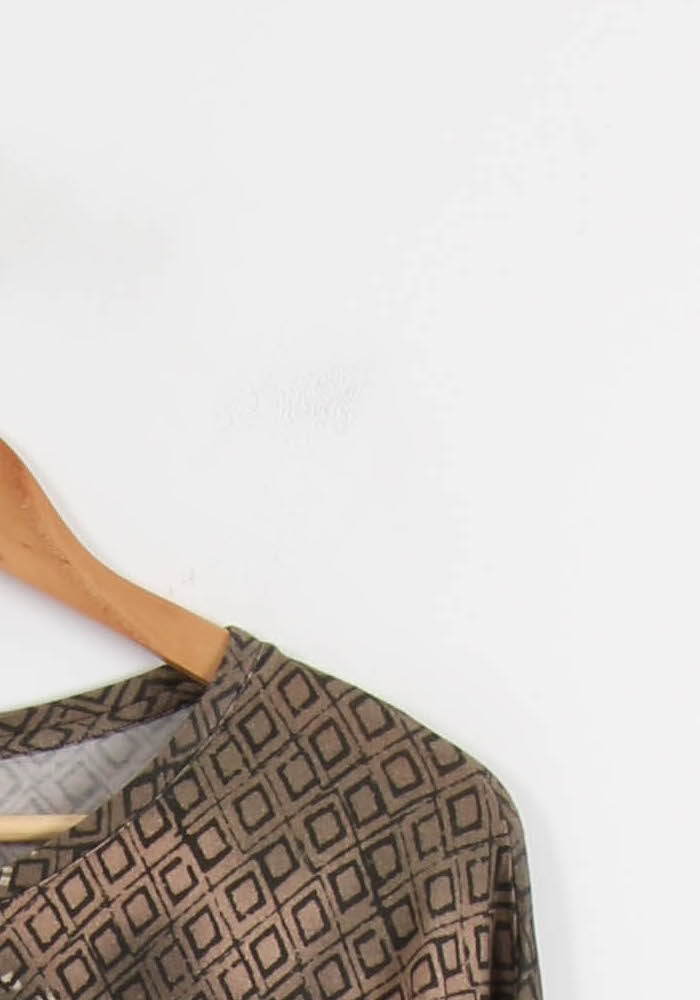 Tee-shirt Manches Longues Marron et Bordeaux - Taille S/36