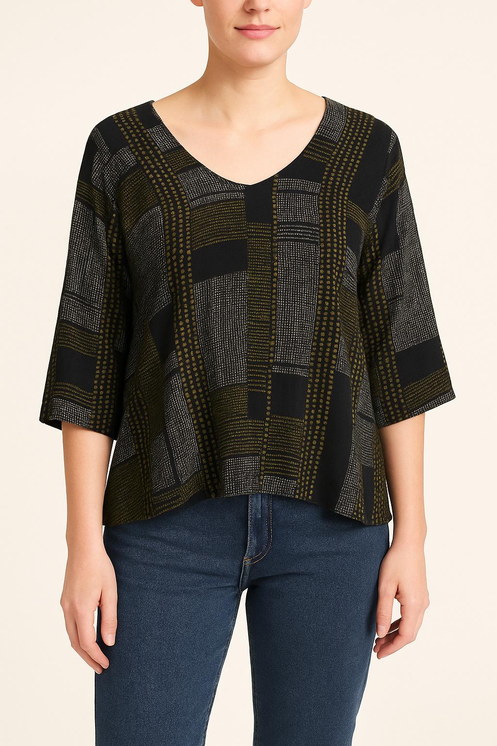 Blouse Noire et Kaki - Taille M/38