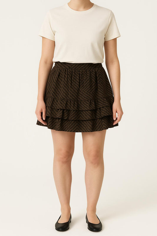 Jupe Volantée Marron - Taille L/40