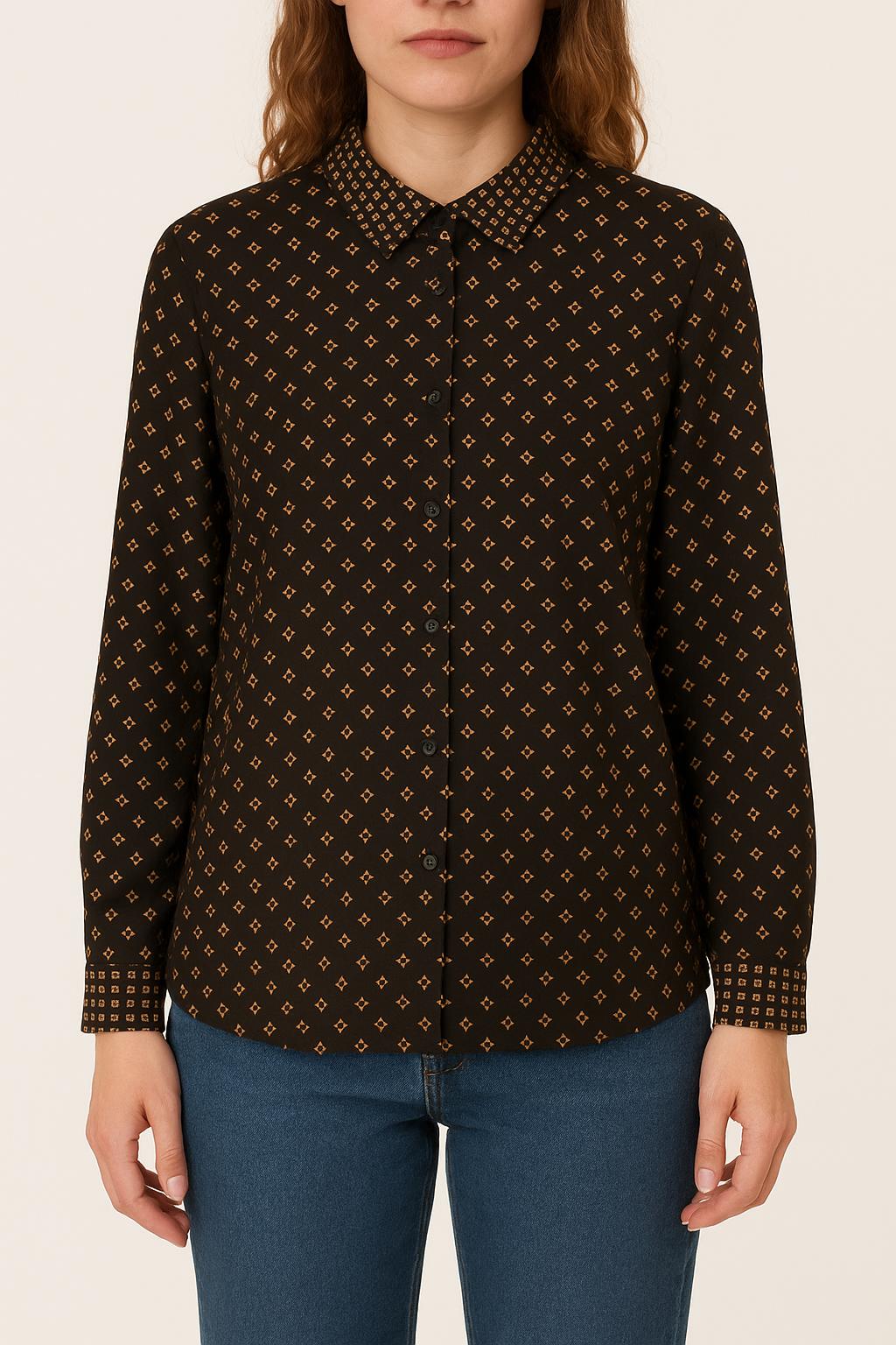 Chemise Noire et Beige - Taille M/38