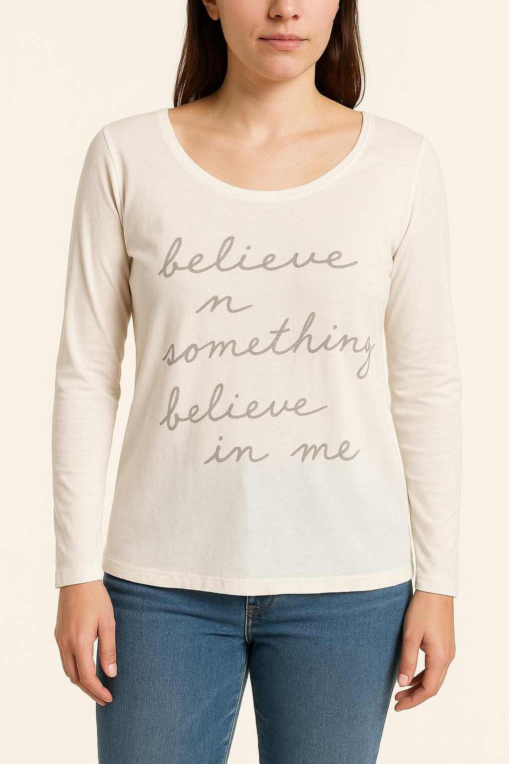 Tee-shirt Manches Longues Blanc - Taille L/40