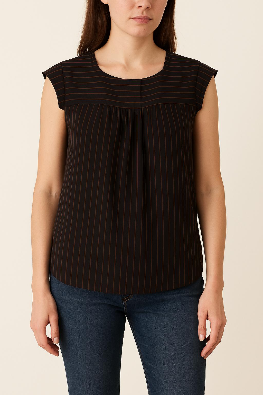 Blouse Noire et Orange - Taille S/36