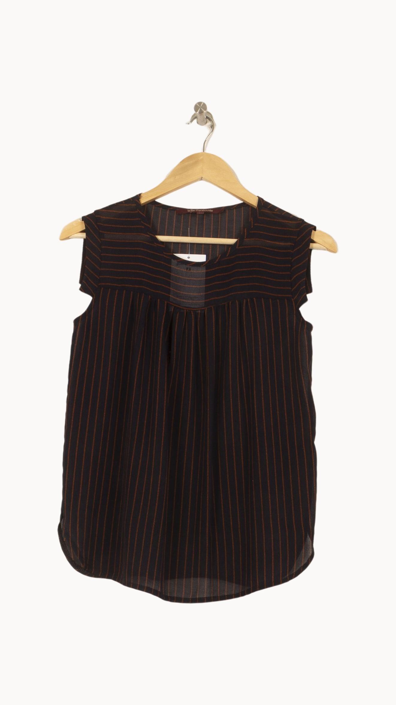 Blouse Noire et Orange - Taille S/36