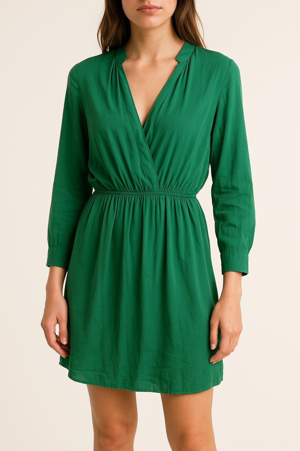Robe Portefeuille Verte - Taille XS/34