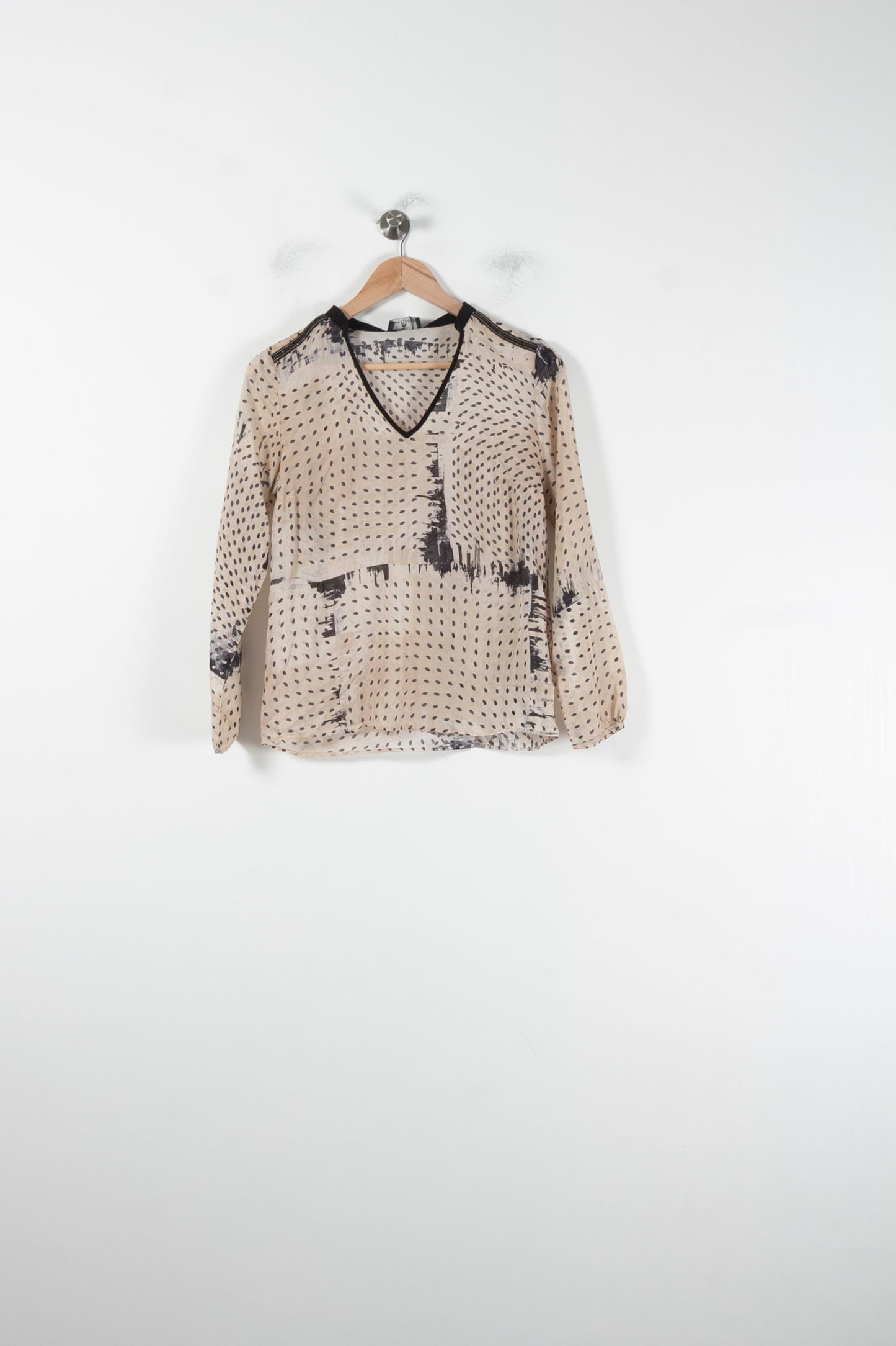 Blouse Beige et Noire - Taille XS/34