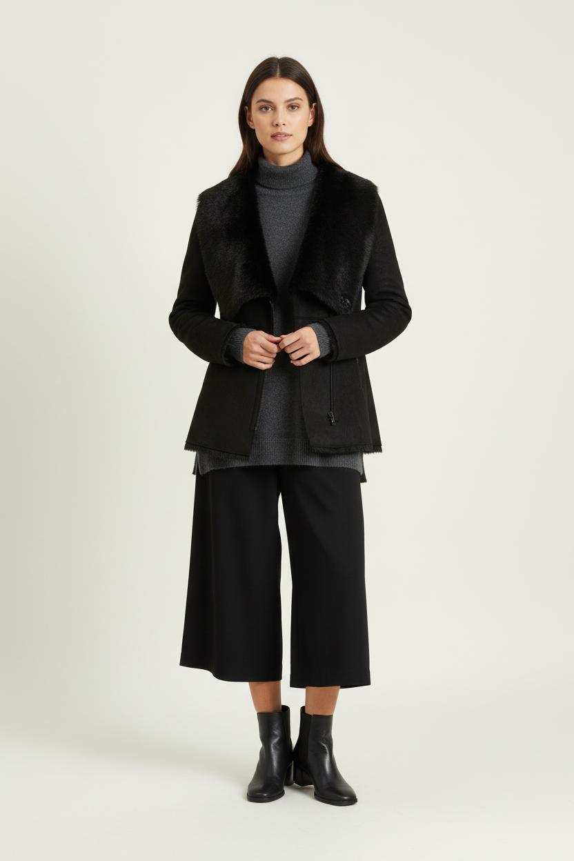 Gilet En Daim Noire - Taille XS/34