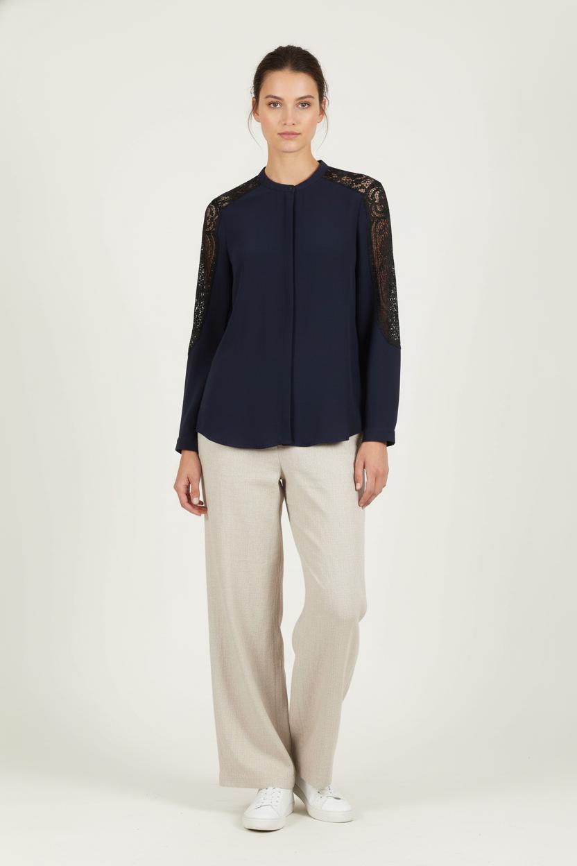 Blouse Bleu et Noir - Taille M/38