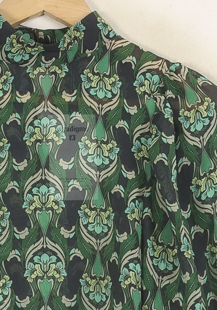 Blouse Verte et Noire - Taille S/36