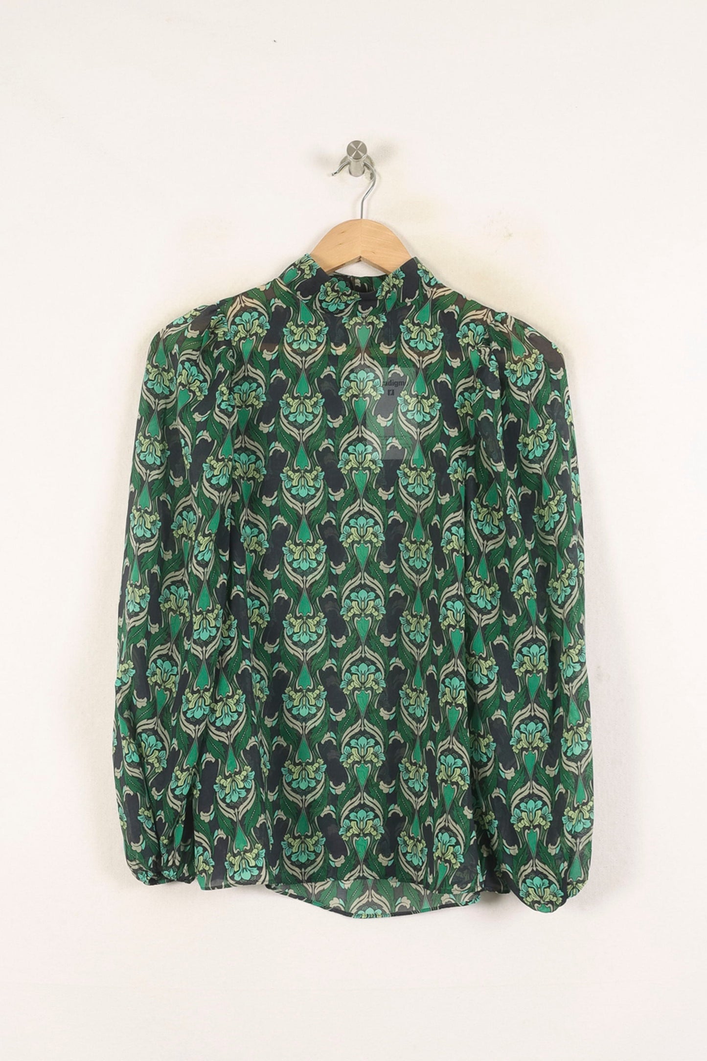 Blouse Verte et Noire - Taille S/36