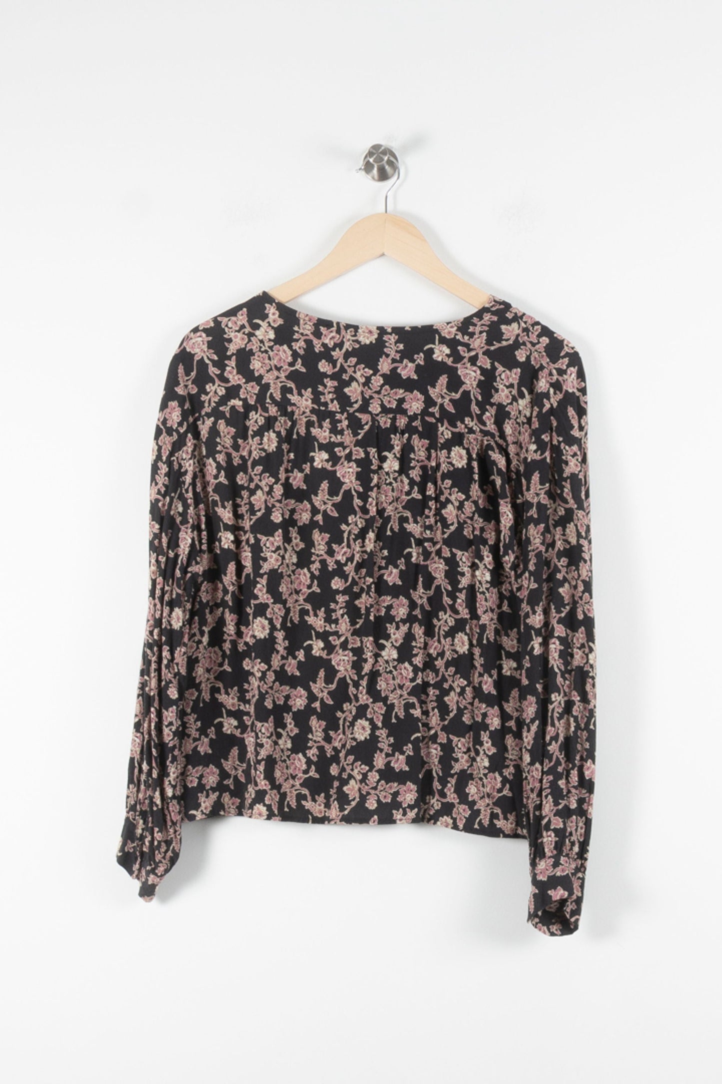 Blouse Noire et Rose - Taille S/36