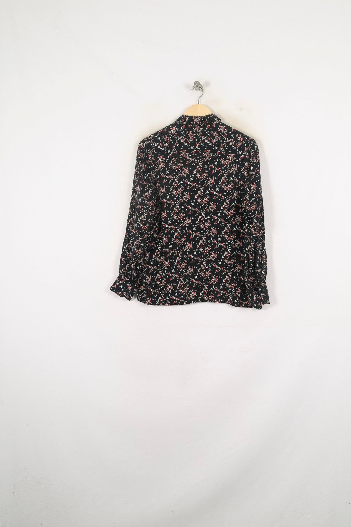 Blouse Noire et Fleurie - Taille M/38