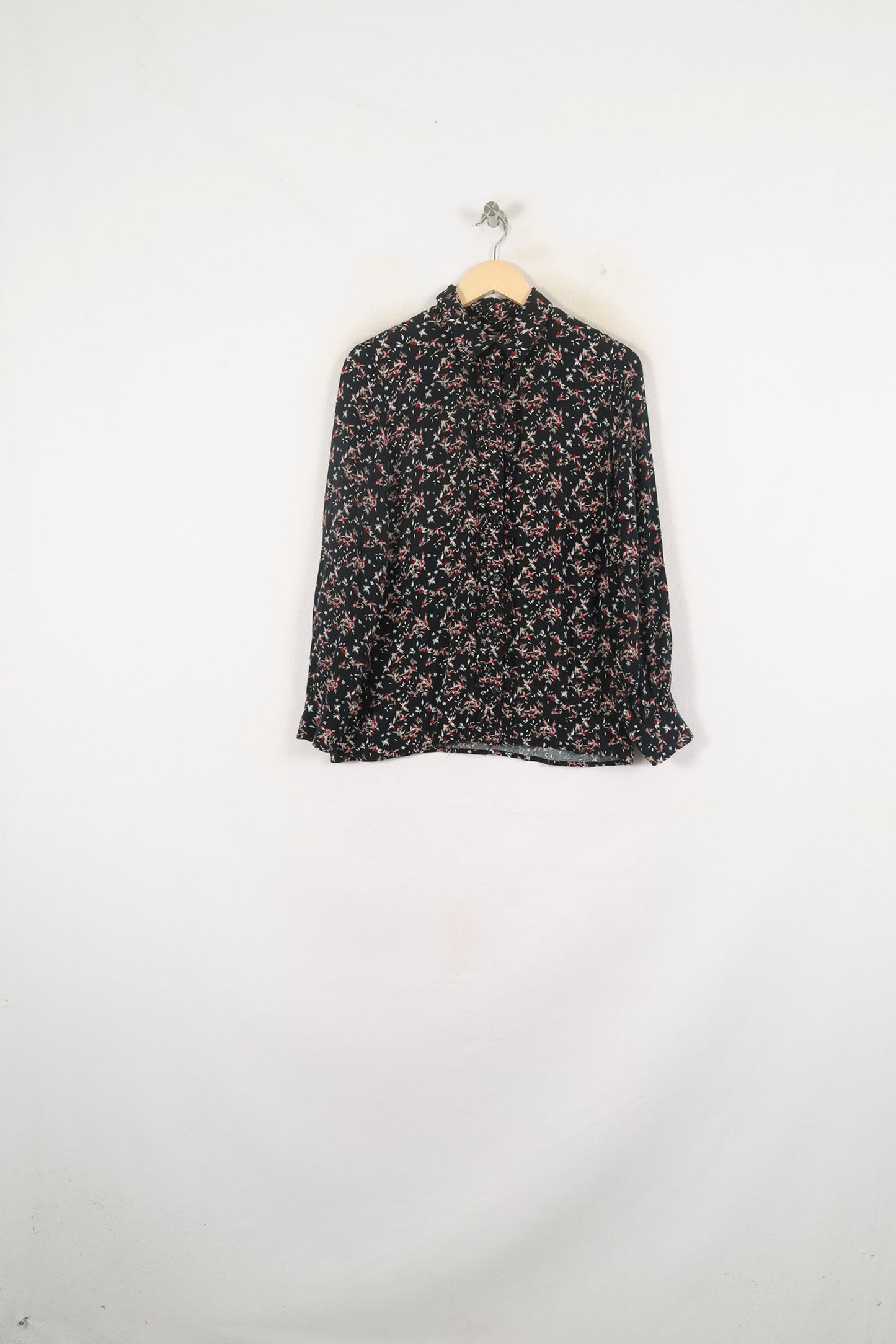 Blouse Noire et Fleurie - Taille M/38