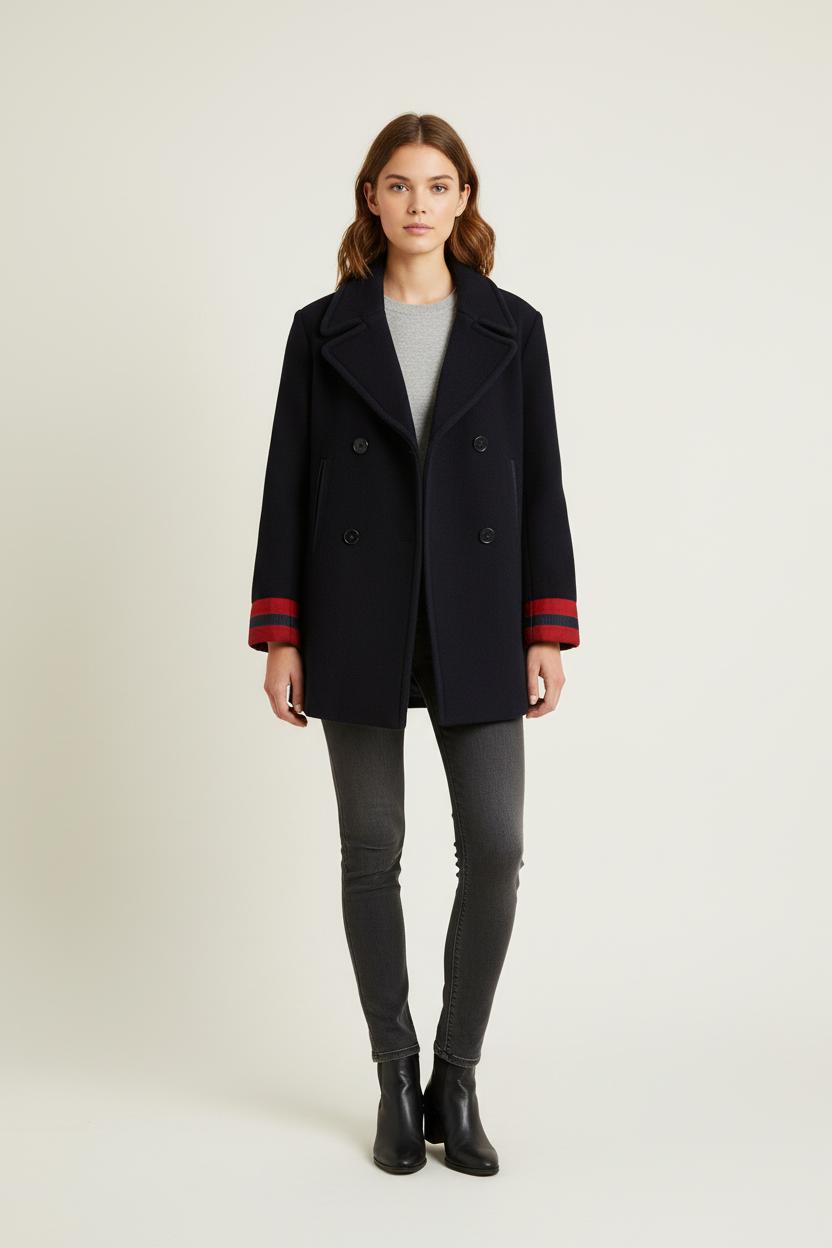 Caban Bleu et Rouge - Taille S/36