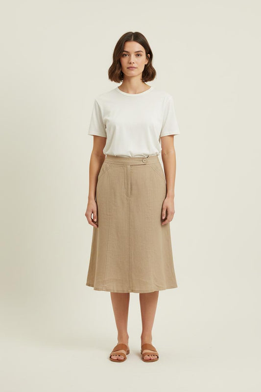 Jupe Midi Beige - Taille M/38