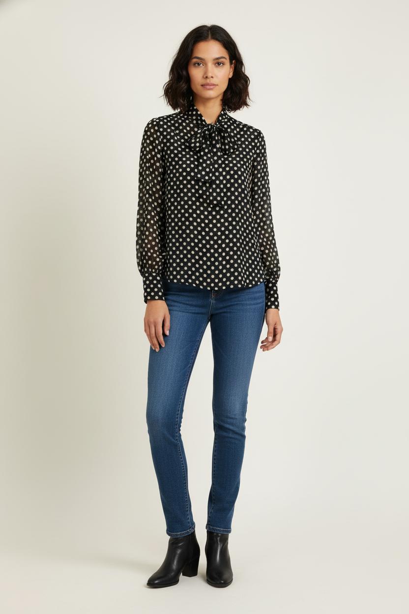 Blouse Noire et Blanche - Taille M/38
